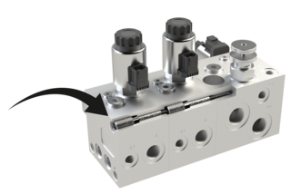 HYDAC hydraulic control block with modular discs for simple connection of aluminium and steel