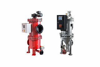 Automatic back-flushing filters for process water treatment.