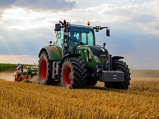 Tractor working in the field