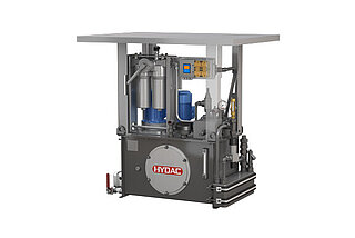 HYDAC compact lubrication unit for lubrication oil systems with low flow rates.